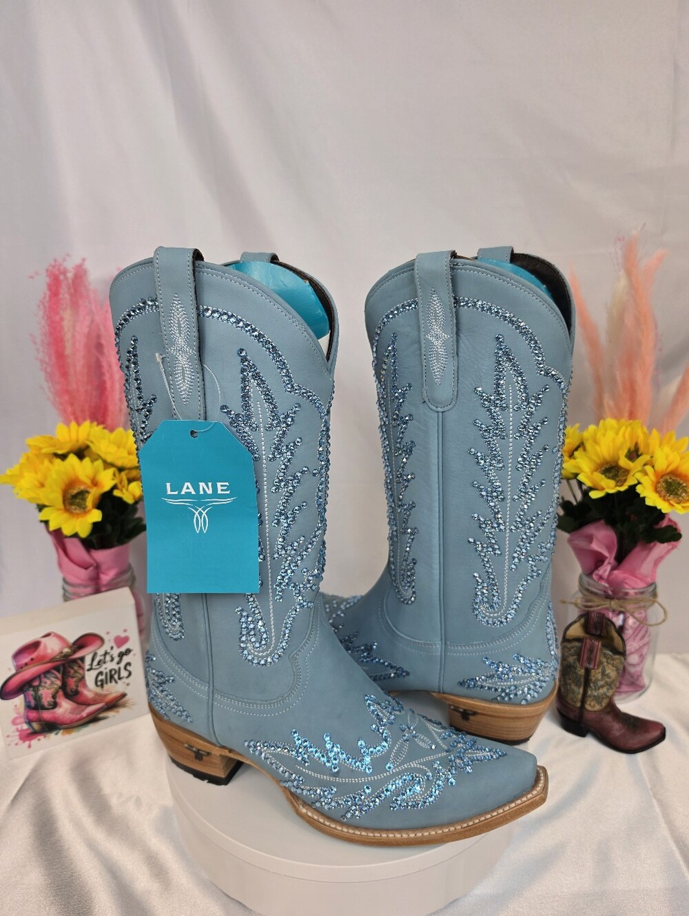 LANE Lexington Cowgirl Boots W/ SWAROVSKI Crystals 9.5 - Picture 11 of 11